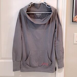 Kitson Gray Cowl Neck Sweatshirt Y2K Size Small